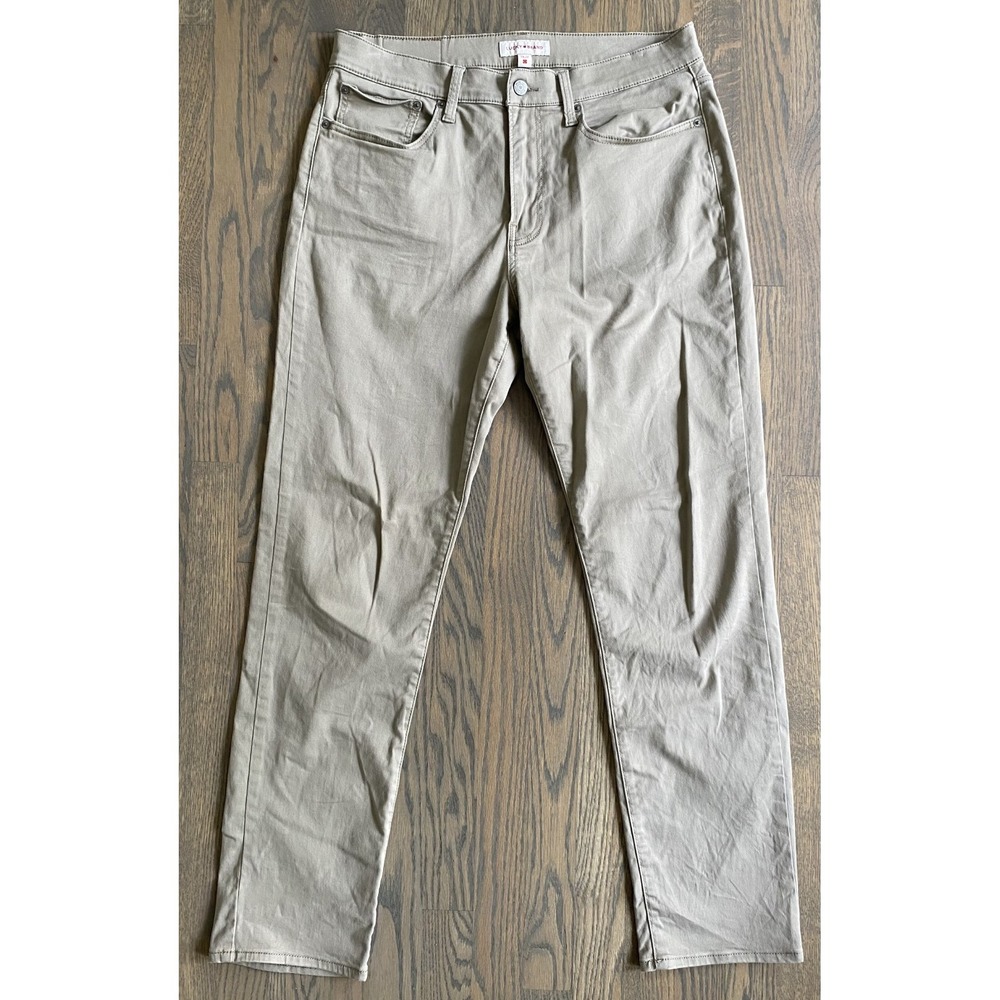 Lucky Brand 121 Slim Straight Jeans Mens 34x32 Beige Khaki Denim Casual